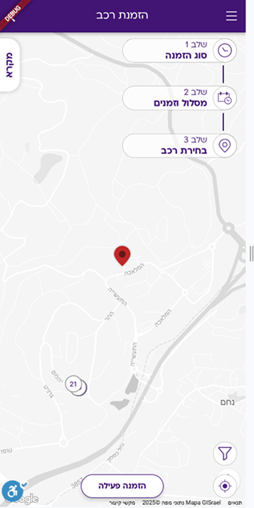 Previous City Car vehicle booking map